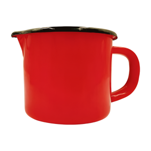 Kubek emaliowany czerwony wylewka 12 CM 1 l, "z wylewką" "z dziubkiem"