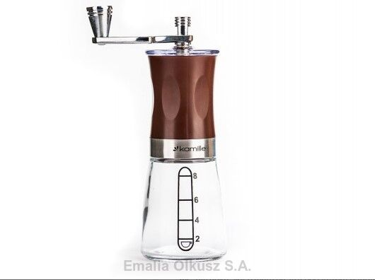 Młynek ręczny Kamille szkło odcienie brązu i beżu, przezroczysty