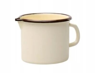 Kubek emaliowany krem 14 CM 1,5 z wylewką