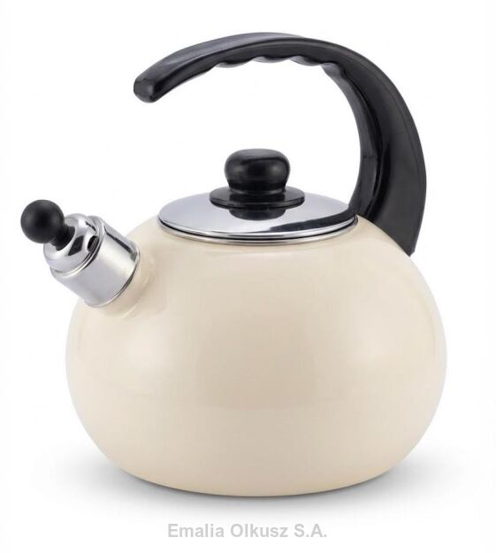 CZAJNIK EMALIOWANY GŁADKI KREM POJ. 2,5 L