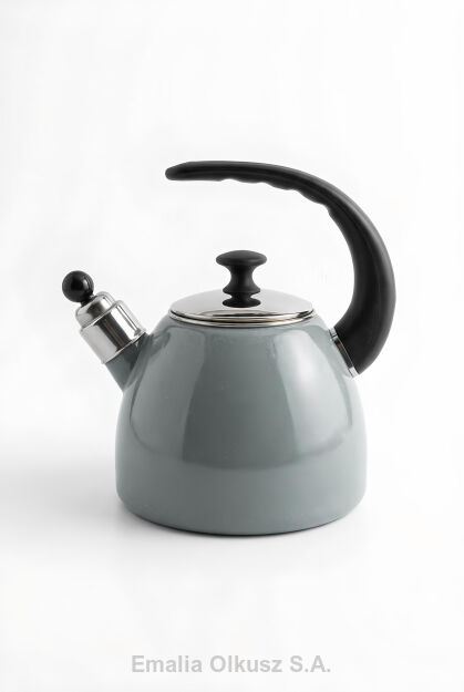 Czajnik tradycyjny stalowy emaliowany Kamille 2,5 l szary z odcieniem zieleni