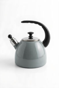 Czajnik tradycyjny stalowy emaliowany Kamille 2,5 l szary z odcieniem zieleni