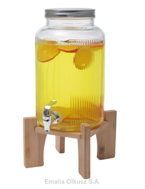 SŁÓJ Z KRANIKIEM 5,5L Z DREWNIANĄ PODSTAWKĄ słoik z kranem na podstawce