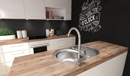 ZLEWOZMYWAK NIERDZEWNY JEDNOKOMOROWY Z OCIEKACZEM WPUSZCZANY 77x50x16