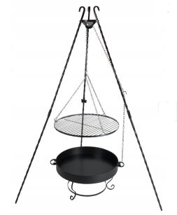 GRILL TRÓJNÓG KUTY 190 +RUSZT 60 CHROM + PALENISKO