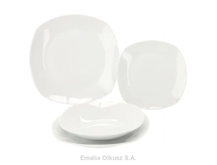 KOMPLET OBIADOWY ZESTAW 18 ELEMENTÓW GŁADKIE PORCELANA PORCELANOWY