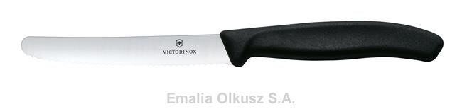 Victorinox Swiss Classic Nóż do pomidorów, zaokrąglony czubek, ząbkowany, 11 cm, czarny