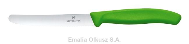 Victorinox Swiss Classic Nóż do pomidorów, zaokrąglony czubek, ząbkowany, 11 cm, zielony