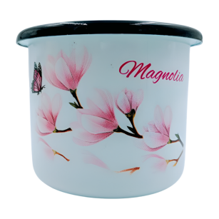 KUBEK EMALIOWANY "MAGNOLIA" 8CM-0.5L