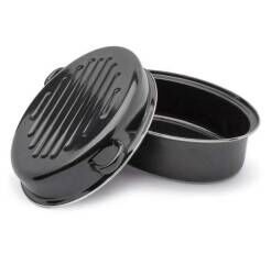 BRYTFANNA EMALIOWANA Z OKUCIEM 34CM