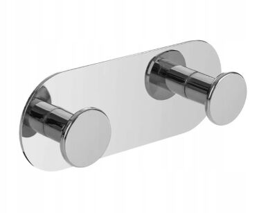 Miri - wieszak podwójny chrom - do wieszania ręczników łazienkowy lub ścierek kuchenny