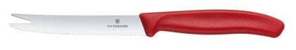 Victorinox Swiss Classic Nóż do sera i kiełbasy, ostrze ząbkowane, 110mm, czerwony