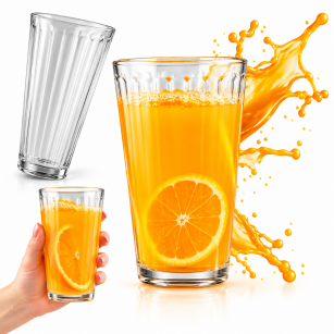 Szklanka ryflowana 370 ml do soków, drinków, napojów