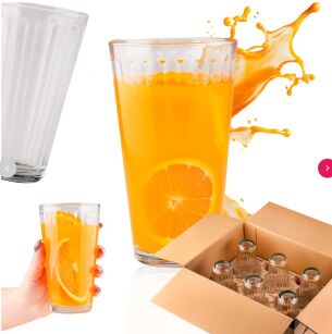 Szklanka ryflowana 370 ml do soków, drinków, napojów