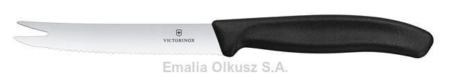 Victorinox Swiss Classic Nóż do sera i kiełbasy, ostrze ząbkowane, 110mm, czarny