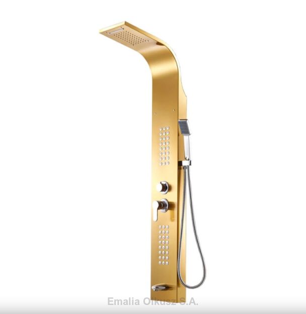 Kolumna panel prysznicowy, złota stal nierdzewna prysznic złoty