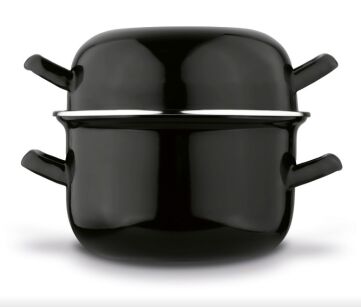 Garnek emaliowany do Muli Małż i Owoców Morza 2w1