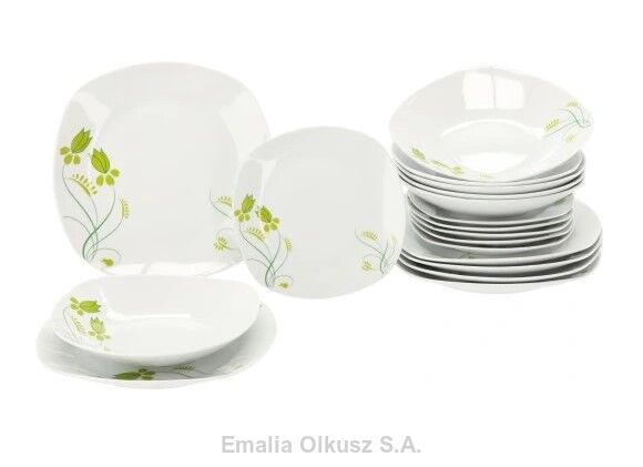 KOMPLET OBIADOWY ZESTAW 18 ELEMENTÓW GARDEN PORCELANA PORCELANOWY