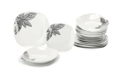 KOMPLET OBIADOWY ZESTAW 18 ELEMENTÓW AURA IMPRESJA PORCELANA PORCELANOWY