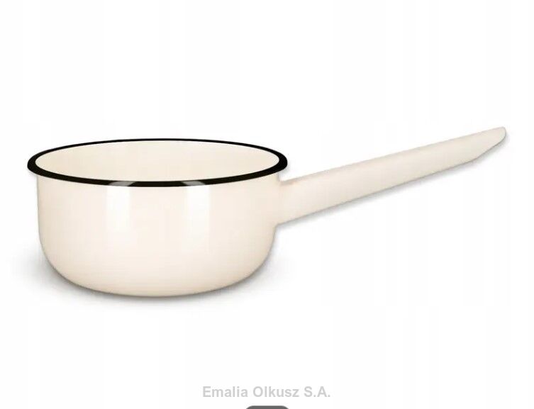 RONDEL EMALIOWANY KREMOWY 16cm-1,5l Z TRZONEM