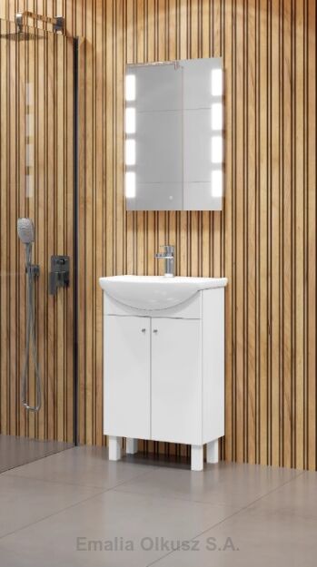 Szafka łazienkowa z umywalką, 42 x 74 x 25 cm, biała, stojąca szafka pod umywalkę