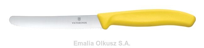 Victorinox Swiss Classic Nóż do pomidorów, zaokrąglony czubek, ząbkowany, 11 cm, żółty