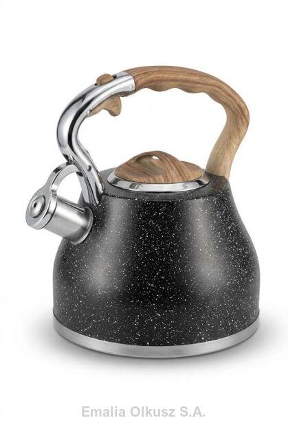 Czajnik tradycyjny nierdzewny lakierowany proszkowo PREMIUM 3 L czarny nakrapiany