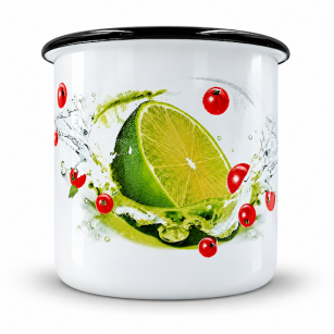 KUBEK EMALIOWANY „LIMONKA” 11CM - 1L