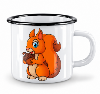 KUBEK EMALIOWANY "WIEWIÓRKA" 9CM - 500 ml
