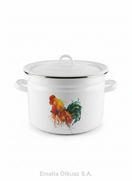 Garnek emaliowany Kogut 26 cm 9L z pokrywką