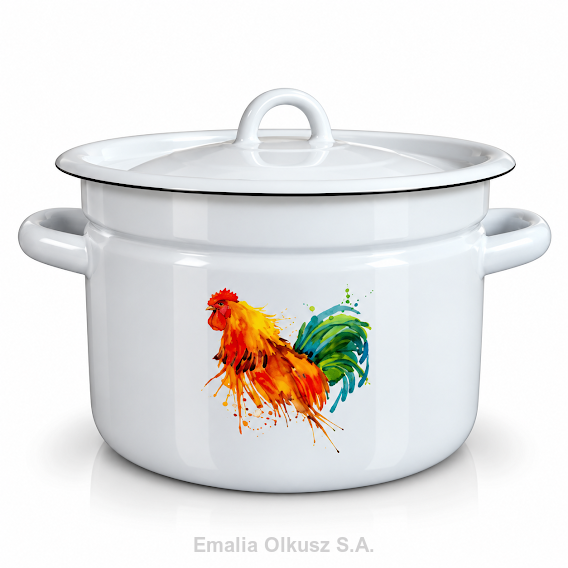 Garnek emaliowany Kogut 26 cm 9L z pokrywką