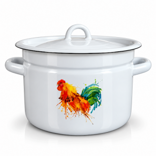 Garnek emaliowany Kogut 26 cm 9L z pokrywką
