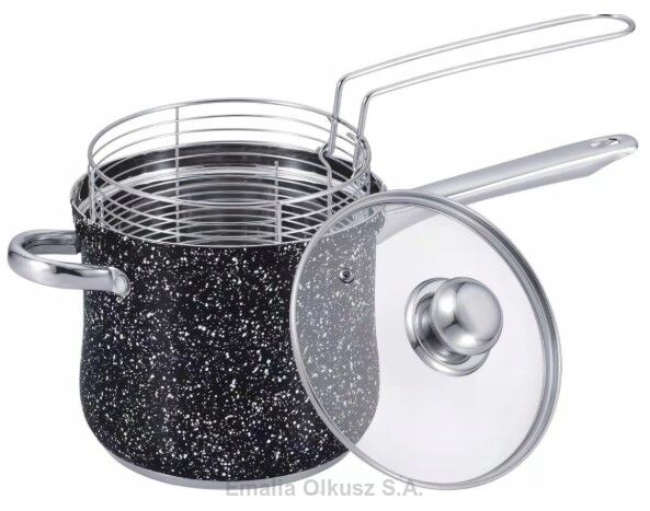 GARNEK DO FRYTEK Z POWŁOKĄ NIEPRZYWIERAJĄCĄ 19 cm Z POKRYWKĄ