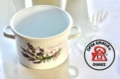 Garnek emaliowany "Lawenda" "Biały" 18cm-3l