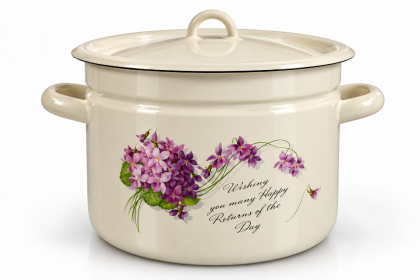 Garnek emaliowany "Wiola" "krem" 26cm-9l