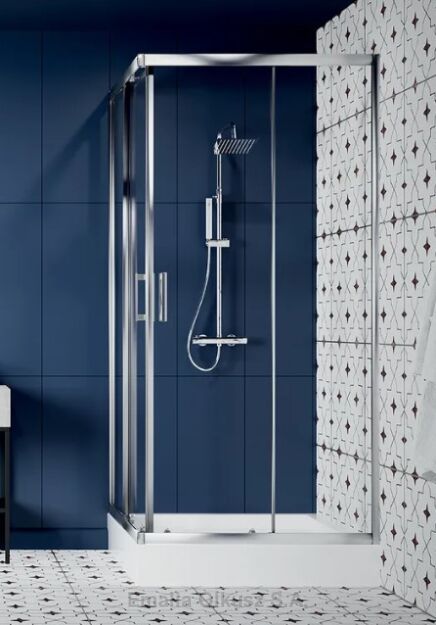 Kabina prysznicowa 90x90x185 cm, kwadratowa chrom
