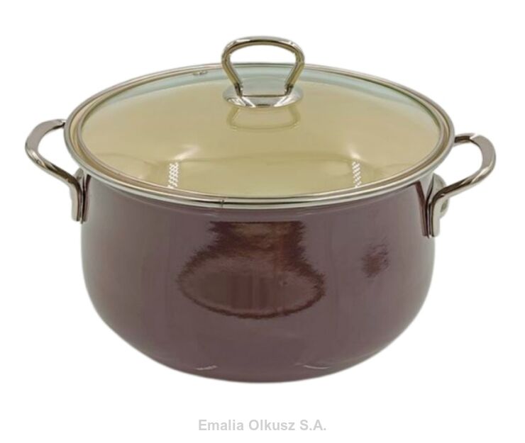 Garnek emaliowany Pyza fioletowy 6l/24cm