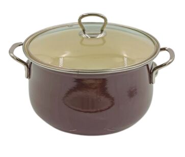 Garnek emaliowany Pyza fioletowy 6l/24cm