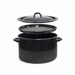 Garnek emaliowany "Powidlak" z pokrywką i wkładką, 32 CM 10 L