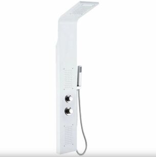 Kolumna panel prysznicowy, biała stal nierdzewna emaliowana prysznic biały