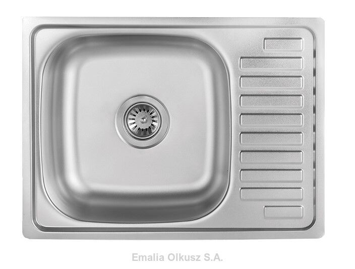 ZLEWOZMYWAK NIERDZEWNY JEDNOKOMOROWY Z OCIEKACZEM WPUSZCZANY 48x64 SATYNOWY