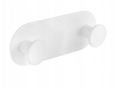 Miri - wieszak podwójny biały - do wieszania ręczników łazienkowy lub ścierek kuchenny