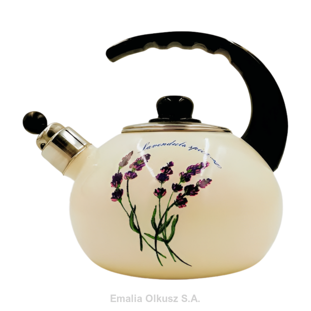 Czajnik tradycyjny stalowy emaliowany Kamille 2,5 l wielokolorowy lawenda