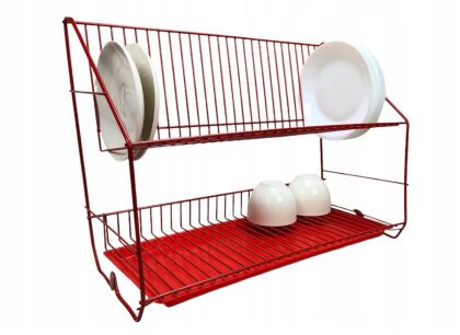 Ociekacz (suszarka do naczyń) 22 cm x 50 x 36 cm - CZERWONY