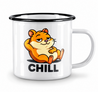 Kubek stalowy emaliowany "Chomik Chill" 0.5L