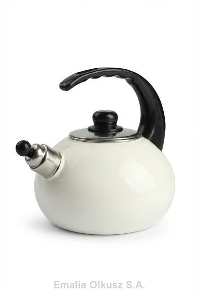 CZAJNIK EMALIOWANY GŁADKI Kolor Écru , ekri , ekry ,ecri  POJ. 2,5 L