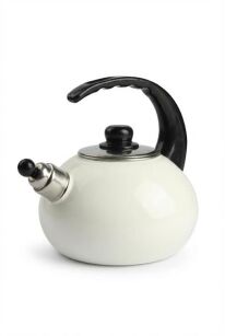 CZAJNIK EMALIOWANY GŁADKI Kolor Écru , ekri , ekry ,ecri  POJ. 2,5 L