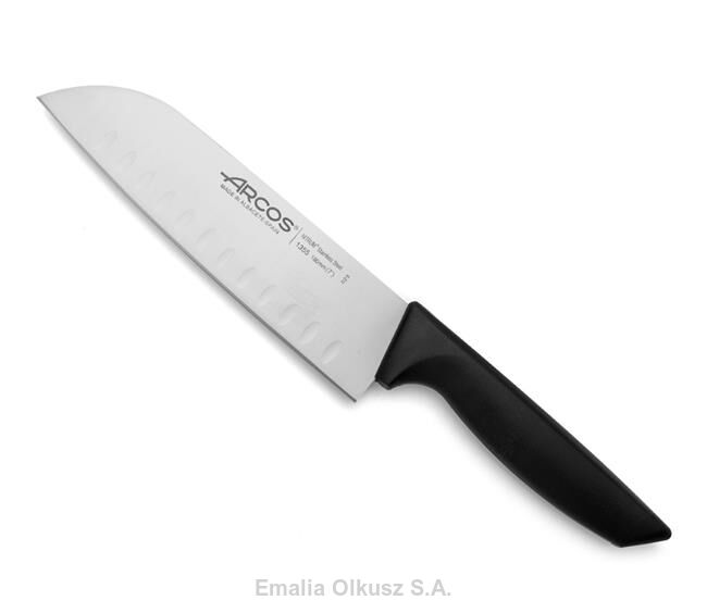 Nóż Santoku ze szlifem kulowym, seria NIZA, Arcos, czarny, (L)314mm