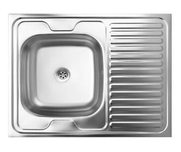 ZLEWOZMYWAK JEDNOKOMOROWY Z OCIEKACZEM I SYFONEM 60x80 (ZDOBIENIE LEN)