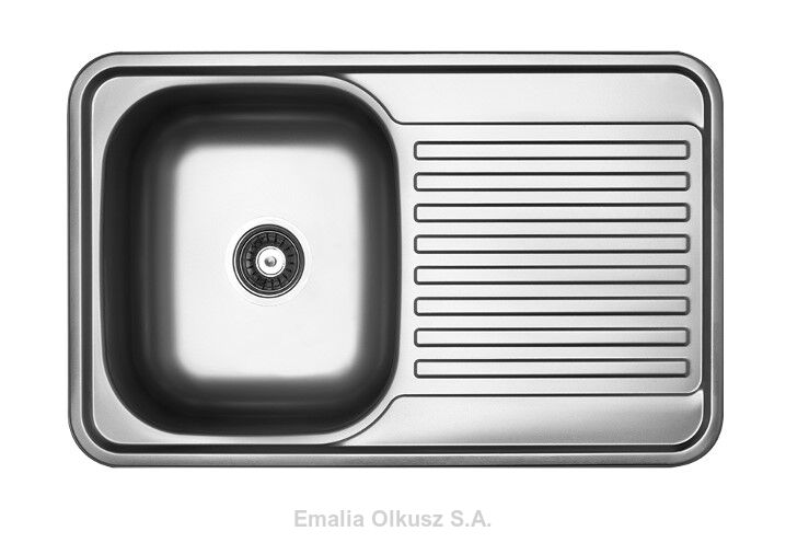 ZLEWOZMYWAK NIERDZEWNY JEDNOKOMOROWY Z OCIEKACZEM WPUSZCZANY 78x48x16 (LEN)